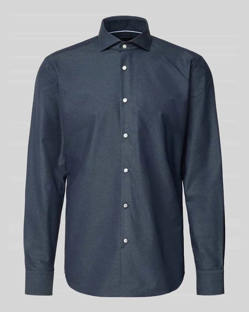HUGO BOSS Regular Fit Businesshemd aus reiner Baumwolle Modell 'H-JOE-SP Marine