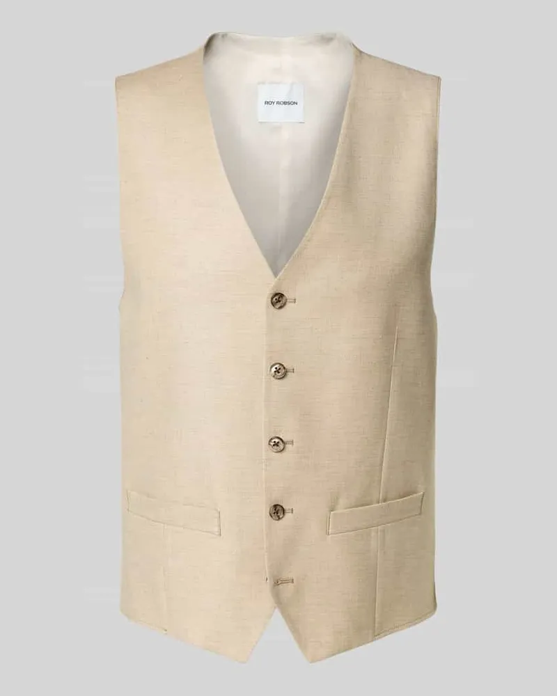 Roy Robson Weste aus Schurwolle-Mix mit Leinen-Anteil Beige