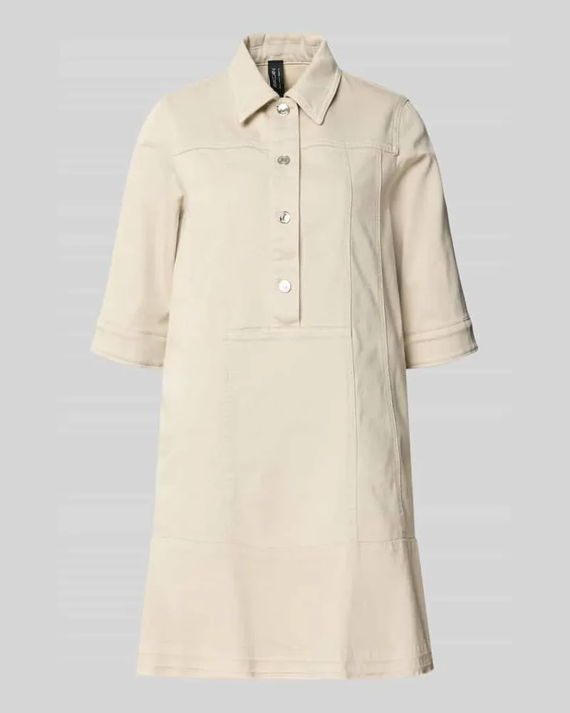 Marc Cain Knielanges Hemdblusenkleid mit Knopfleiste und 1/2-Arm Sand
