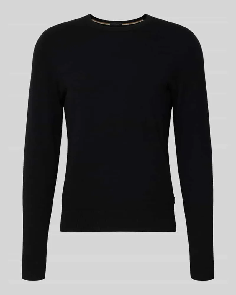 HUGO BOSS Regular Fit Strickpullover aus reinem Kaschmir Modell 'EMIGLIORE Black