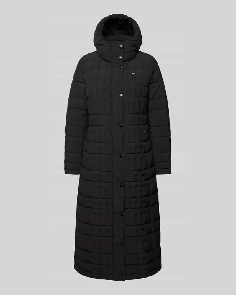 Blauer Daunenmantel mit Reißverschlusstaschen Modell 'KALADA Black
