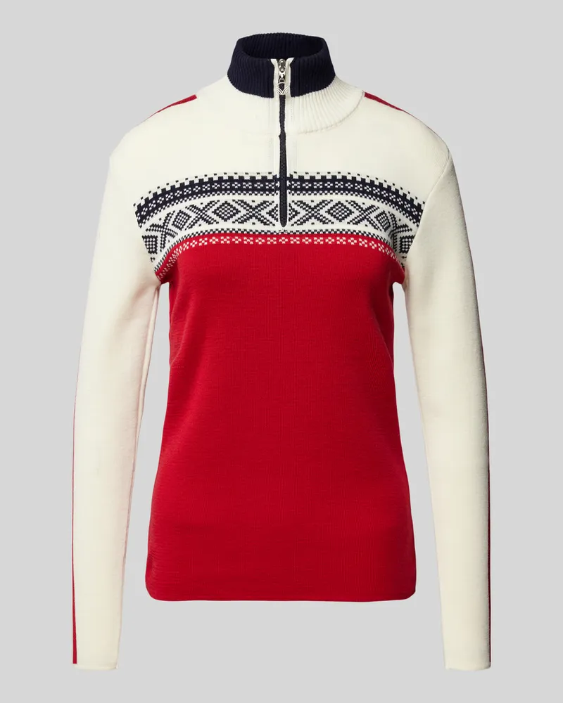 Dale of Norway Norwegerpullover mit Troyer-Kragen Modell 'Dystingen Rot