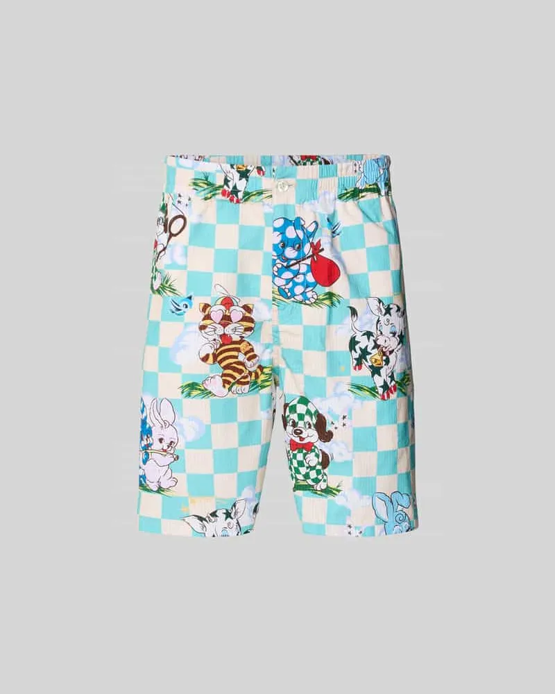 Kenzo Shorts mit Allover-Motiv-Print Hellblau