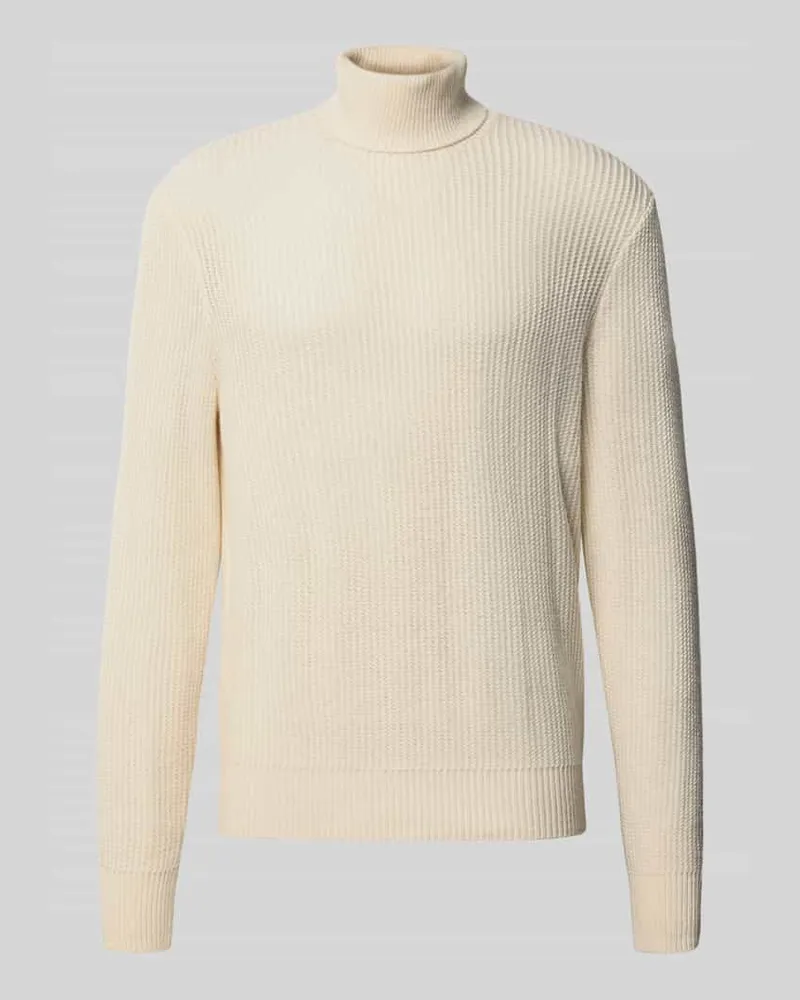 HUGO BOSS Pullover aus Wolle mit Rollkragen Offwhite