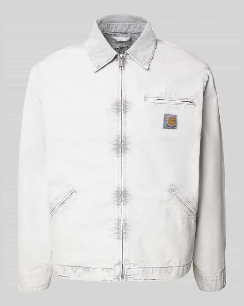 Carhartt WIP Jacke mit Umlegekragen und Reißverschluss Hellgrau