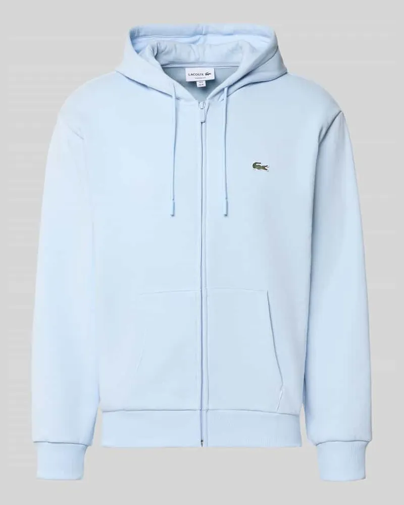 Lacoste Regular Fit Sweatjacke aus Baumwoll-Mix Hellblau