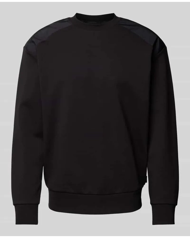 Calvin Klein Sweatshirt mit Label-Detail Modell 'MIX MEDIA Black