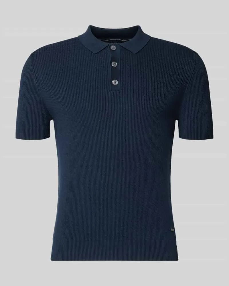 JOOP! Slim Fit Poloshirt mit Strukturmuster Marine