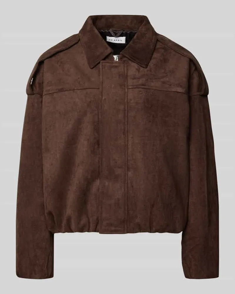 OH APRIL Regular Fit Jacke in Leder-Optik Modell 'Katie Mittelbraun