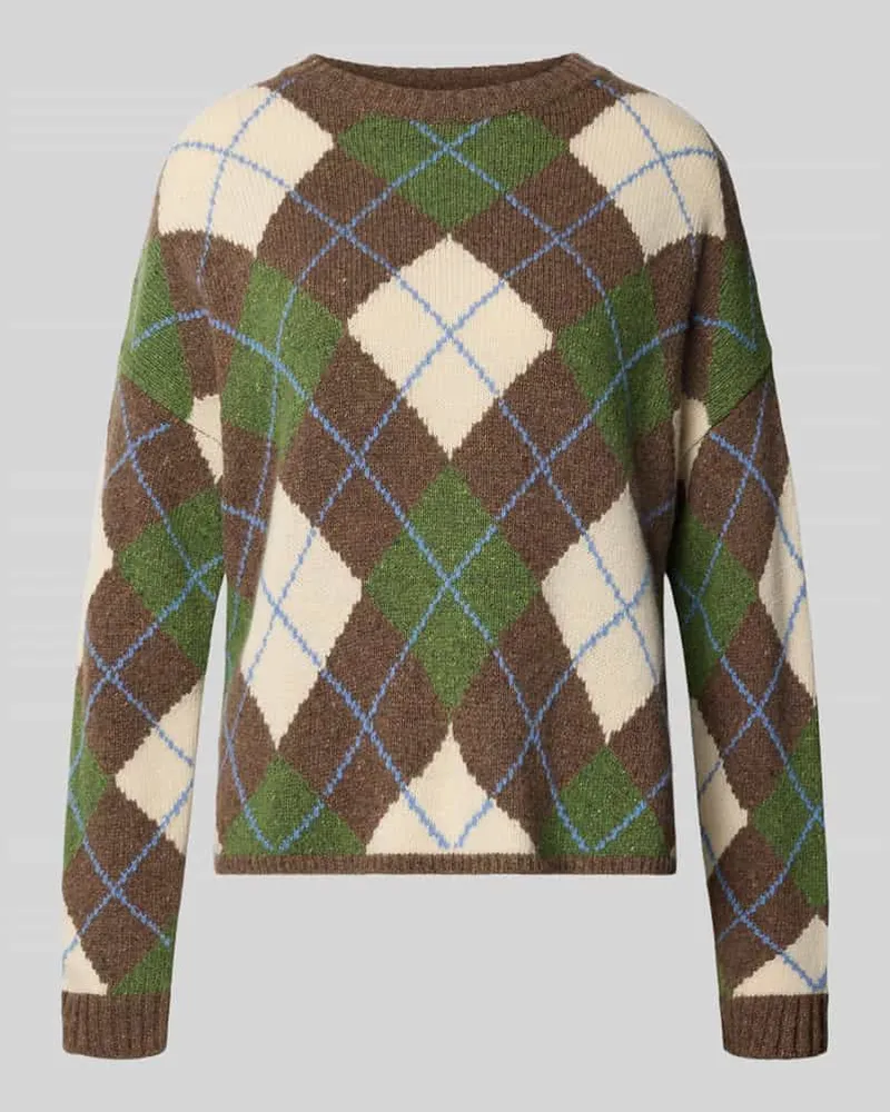 Max Mara Pullover aus Wolle mit Rippabschlüssen Hellbraun