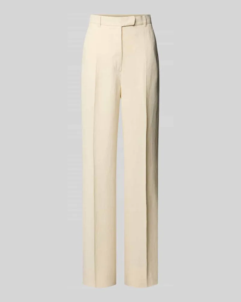 Max Mara Straight Leg Leinenhose mit Bügelfalten Modell 'CORDOVA Ecru