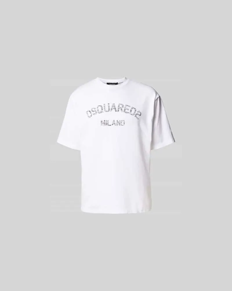 Dsquared2 Loose Fit T-Shirt mit Logo-Print Weiss