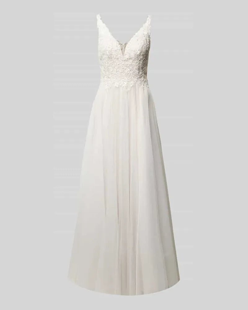 Mascara Brautkleid mit Häkelspitze Offwhite