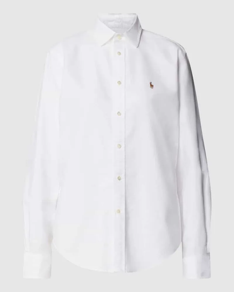 Ralph Lauren Hemdbluse mit Logo-Stitching Modell 'Kendal Weiss