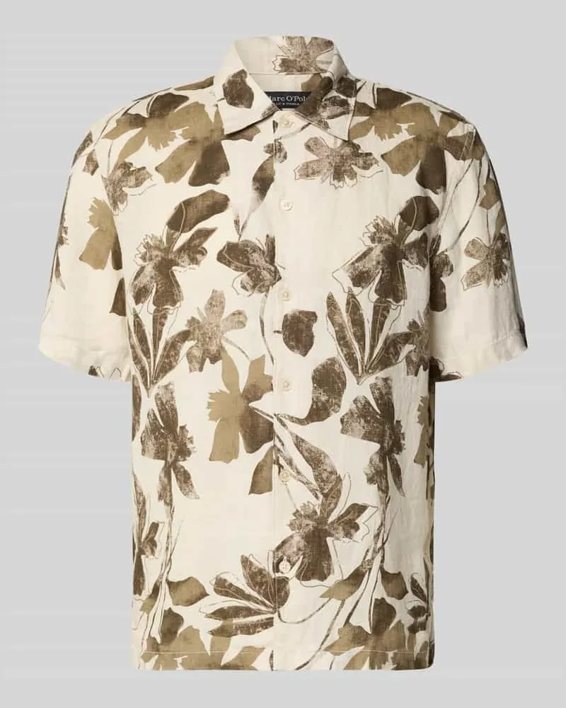 Marc O'Polo Relaxed Fit Freizeithemd aus reinem Leinen Hellbraun