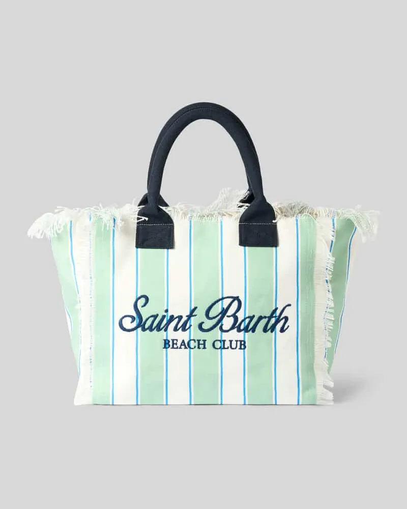 MC2 Saint Barth Shopper mit Label-Print und Fransen Modell 'VANITY Mint