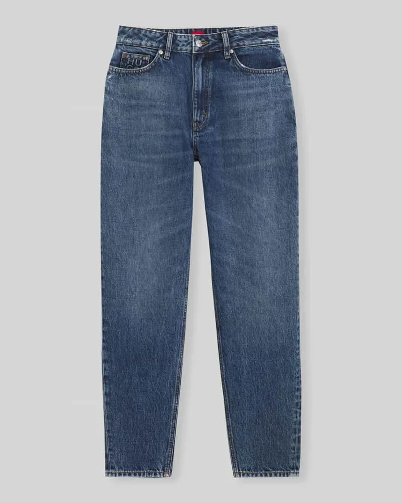 HUGO BOSS Mom Fit Jeans aus reiner Baumwolle im 5-Pocket-Design Blau