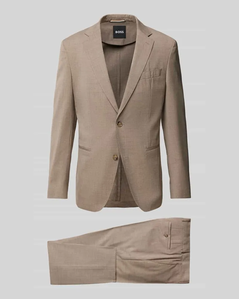HUGO BOSS Anzug mit feinem Strukturmuster Modell 'Huge Mittelbraun