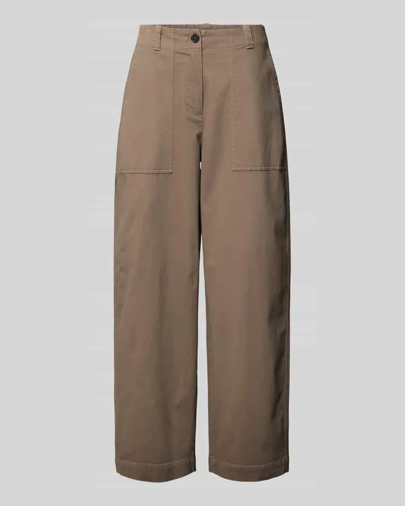 Marc O'Polo Barrel Fit Hose aus Baumwoll-Mix Taupe