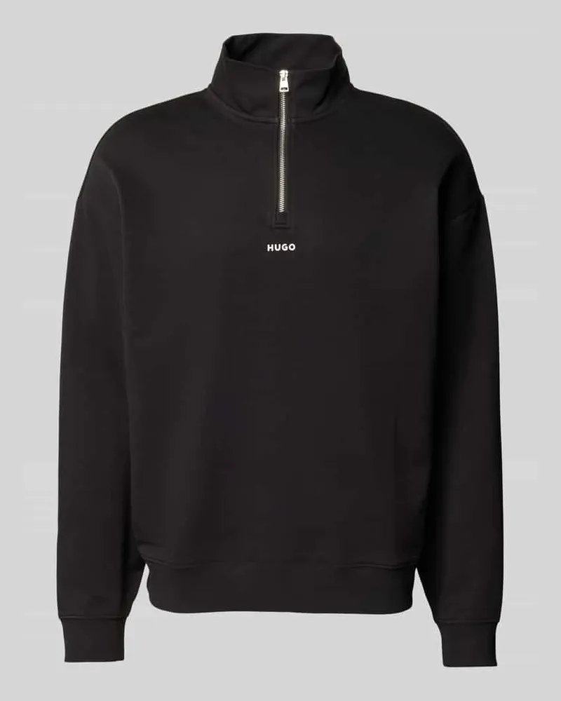 HUGO BOSS Sweatshirt mit Label-Print Modell 'Durty Black