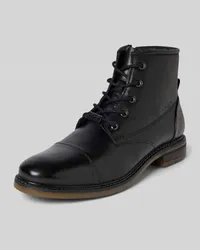 Bugatti Lederboots mit Label-Schriftzug Modell 'Marcello Black