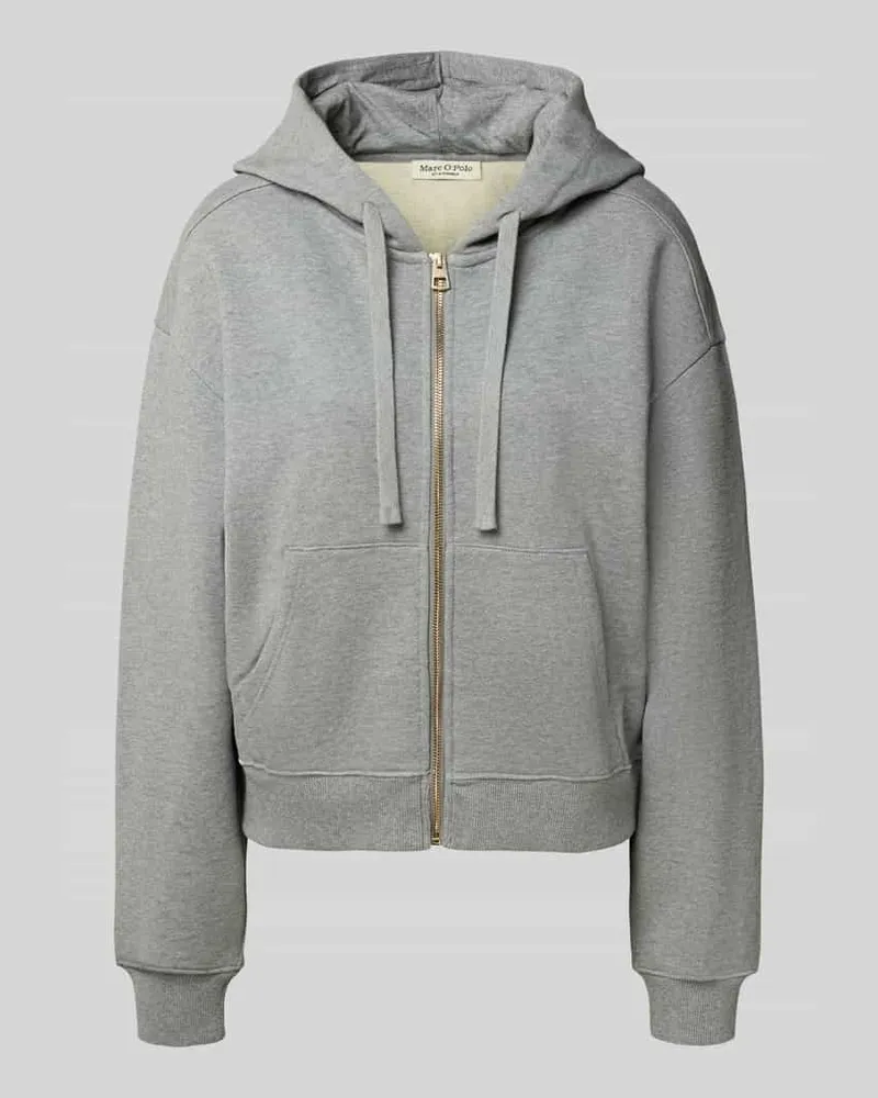 Marc O'Polo Relaxed Fit Sweatjacke aus reiner Baumwolle Mittelgrau