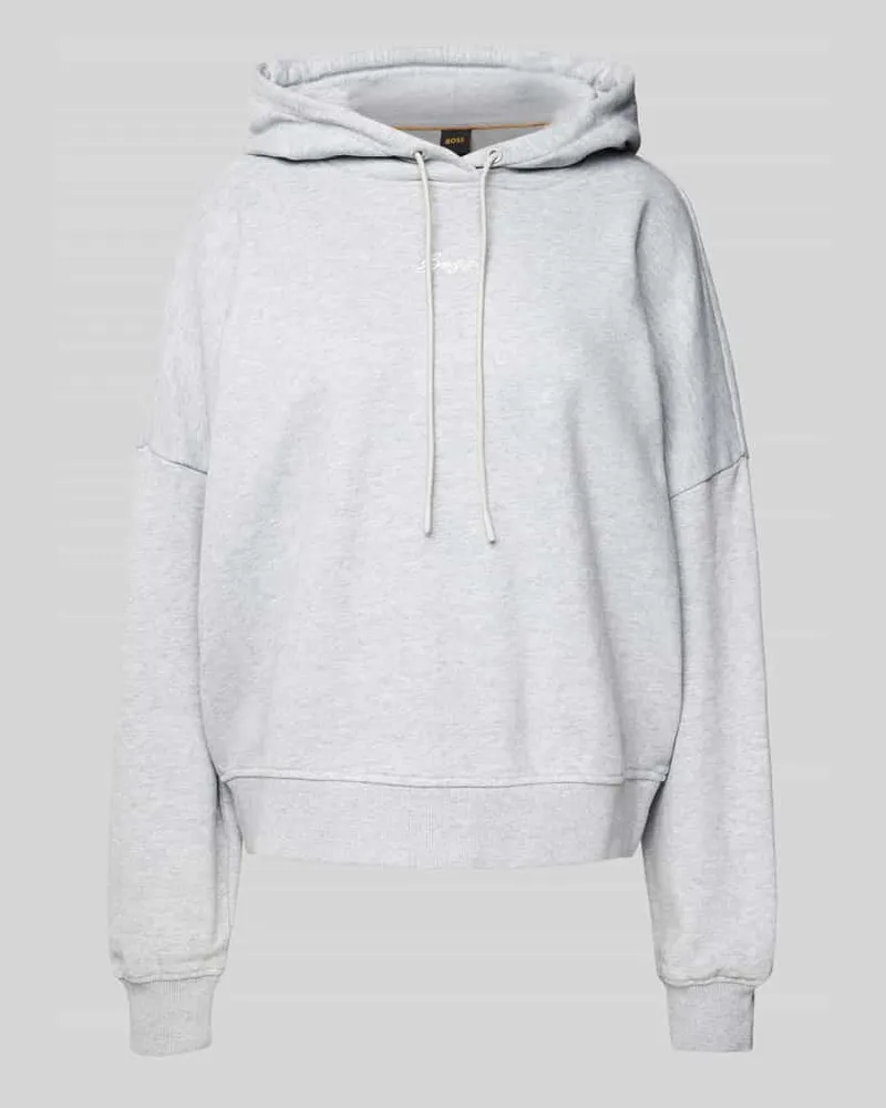 HUGO BOSS Hoodie mit Label-Stitching Modell 'Ehoody Hellgrau