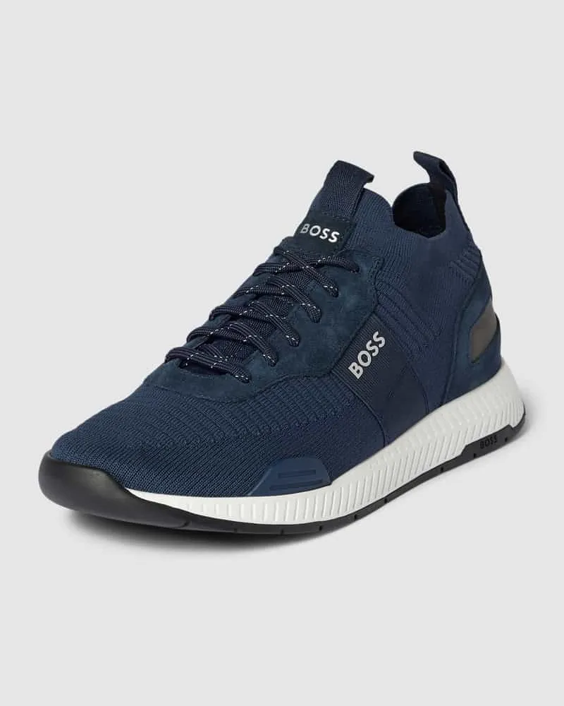 HUGO BOSS Sneaker aus Leder-Mix Modell 'Titanium Marine