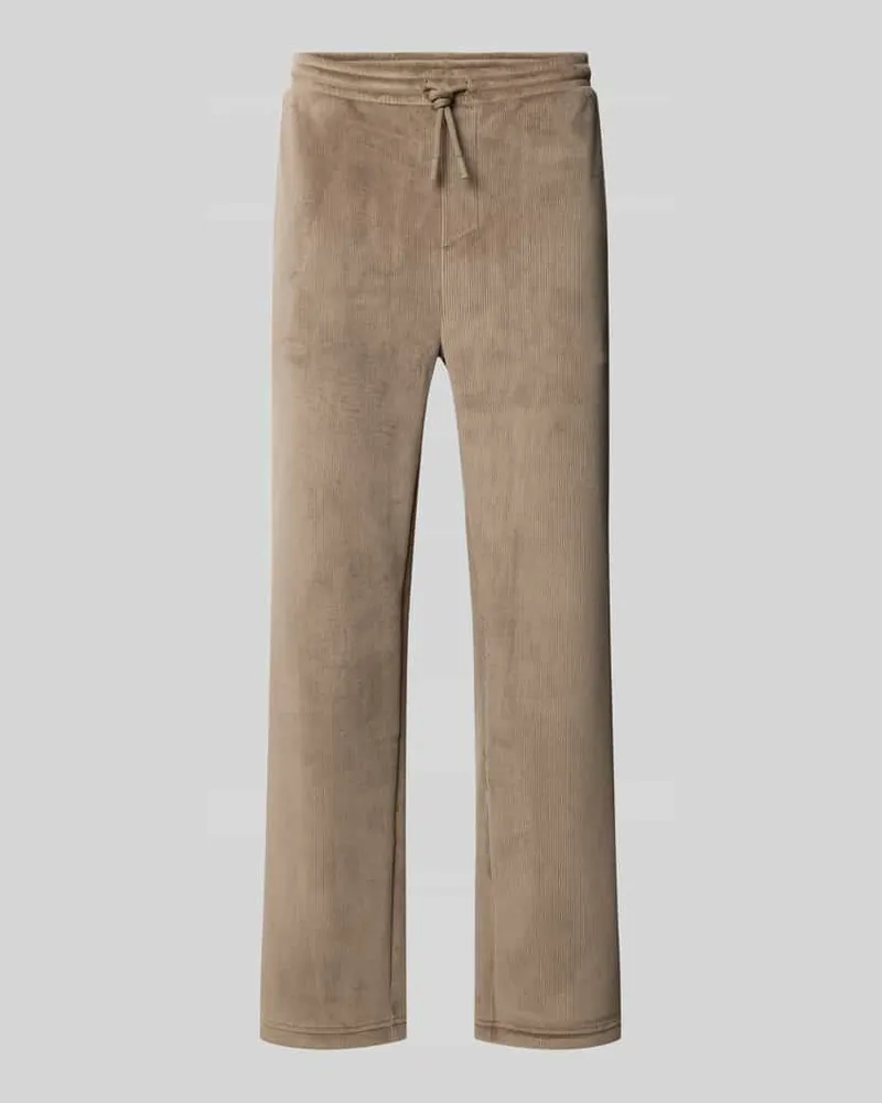 HUGO BOSS Regular Fit Sweathose mit Seitenschlitz Sand