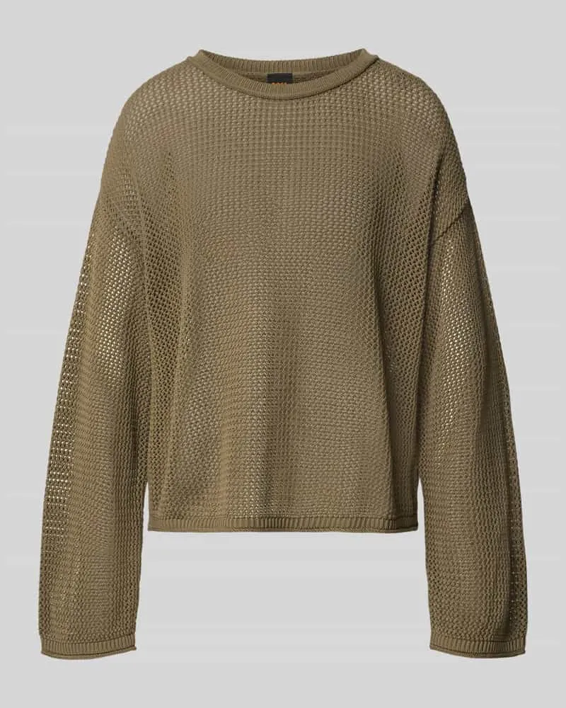 HUGO BOSS Loose Fit Pullover aus reiner Baumwolle Modell 'C_FARDE Oliv