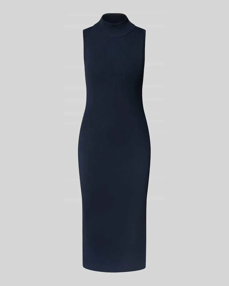 Ralph Lauren Midikleid mit geripptem Stehkragen Modell 'JAKARI Marine