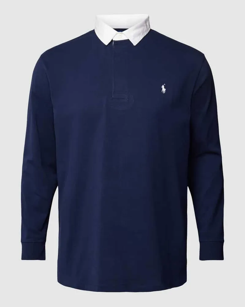 Ralph Lauren PLUS SIZE Longsleeve mit Polokragen Marine