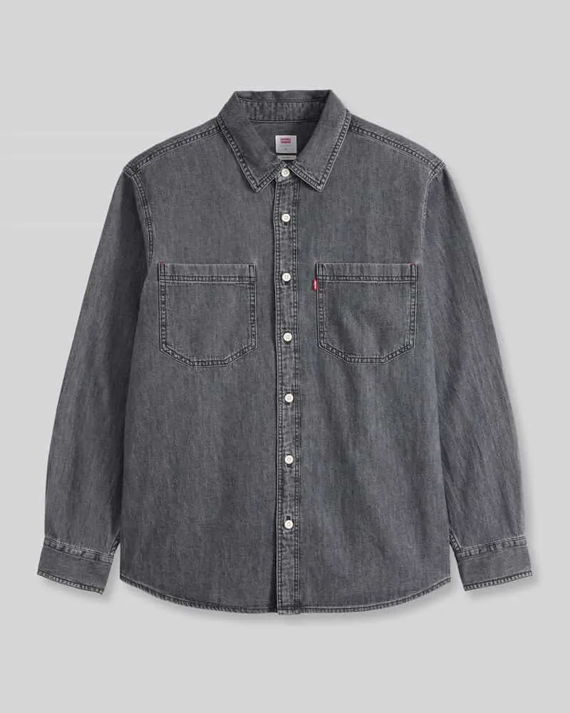 Levi's Regular Fit Freizeithemd mit Brusttaschen Graphit