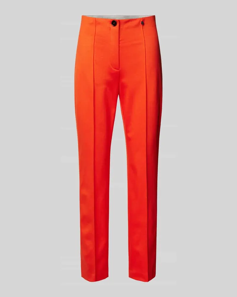 Marc Cain Regular Fit Stoffhose mit fixierten Bügelfalten Rot