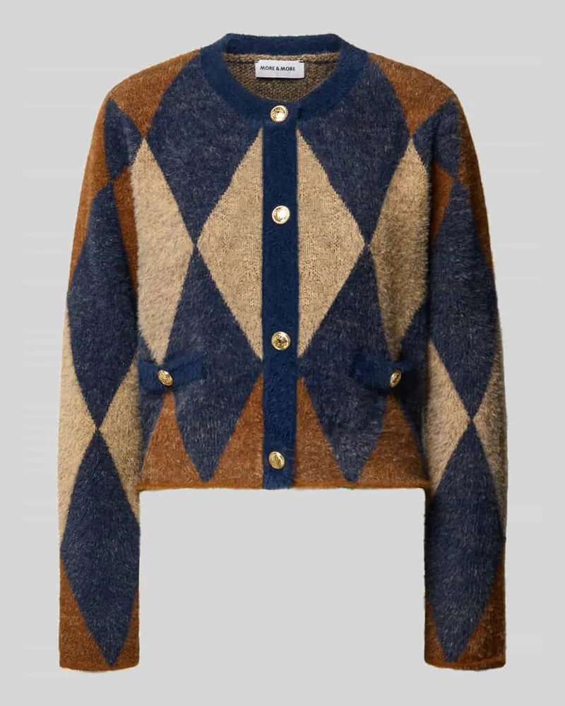 More & More Regular Fit Jacke in Strick-Optik Dunkelblau
