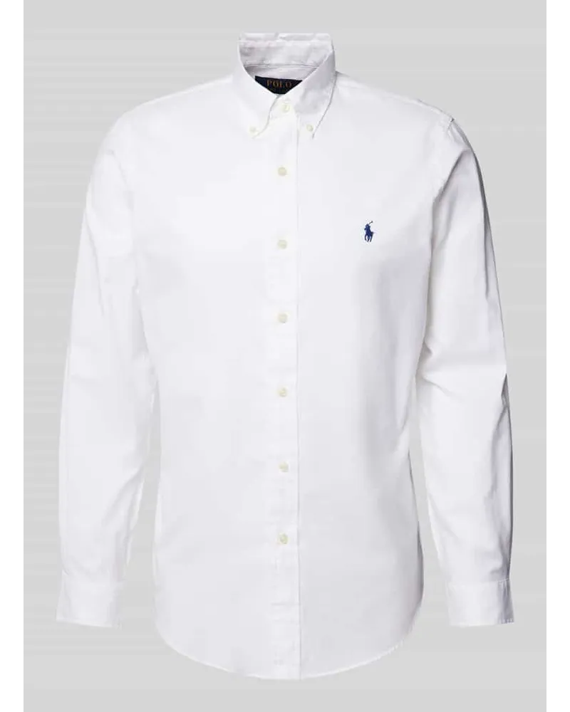 Ralph Lauren Freizeithemd mit Button-Down-Kragen Weiss