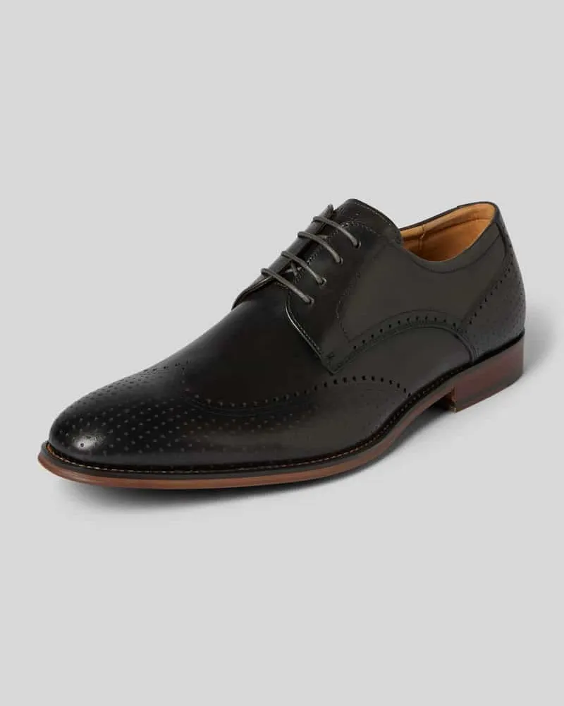 Digel Derby-Schuhe aus Leder Modell 'SELLENG Dunkelgrau