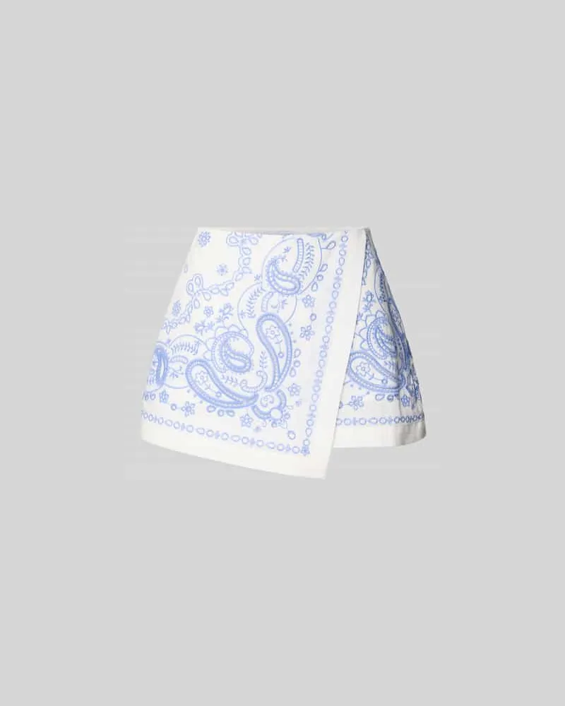 Self-Portrait Skort aus Leinen-Mix Weiss