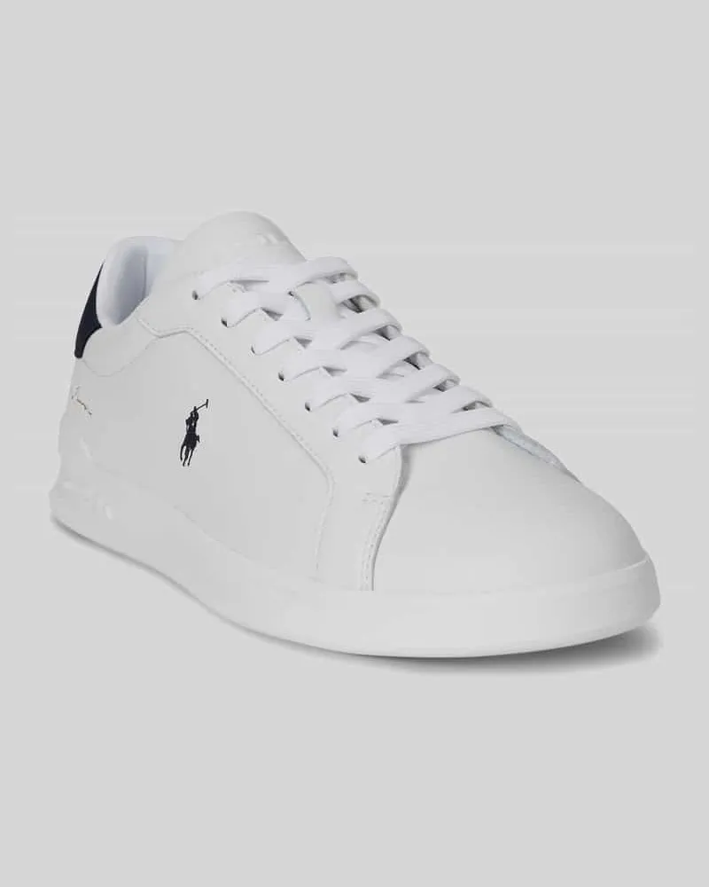 Ralph Lauren Sneaker aus echtem Leder mit Logo-Details Weiss