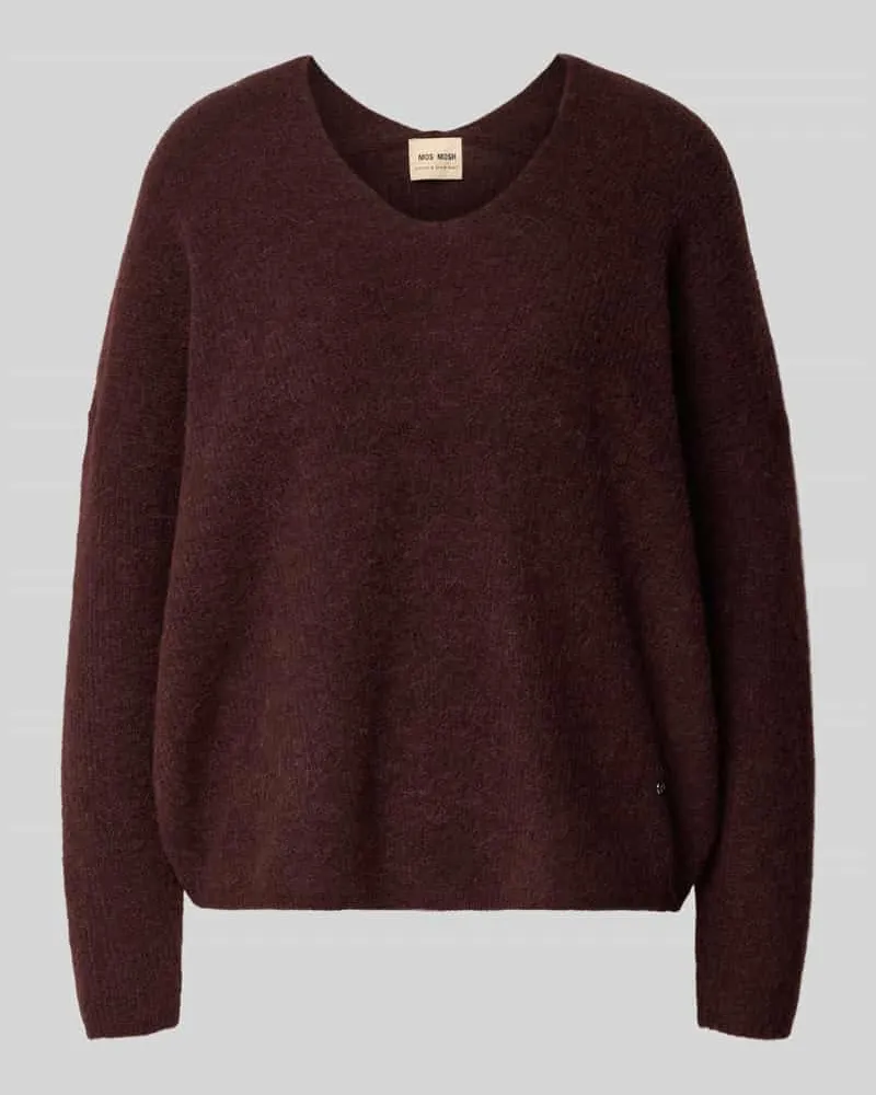 Mos Mosh Strickpullover aus Woll-Mix Modell 'THORA Bordeaux