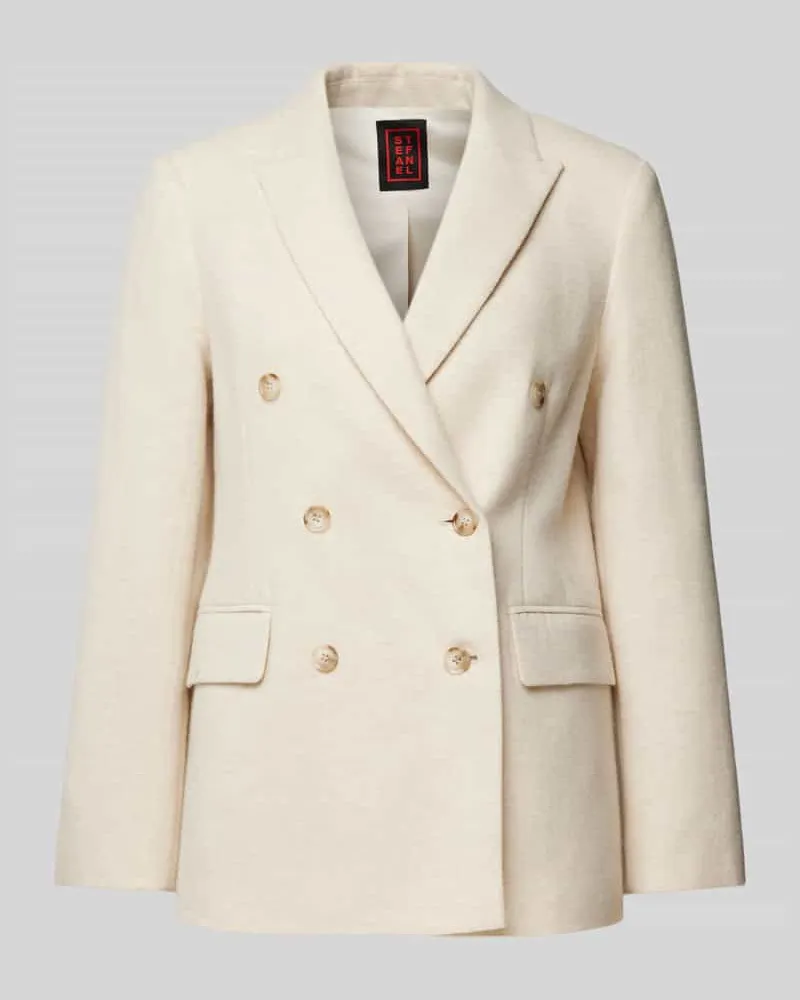 Stefanel Blazer mit Reverskragen Ecru