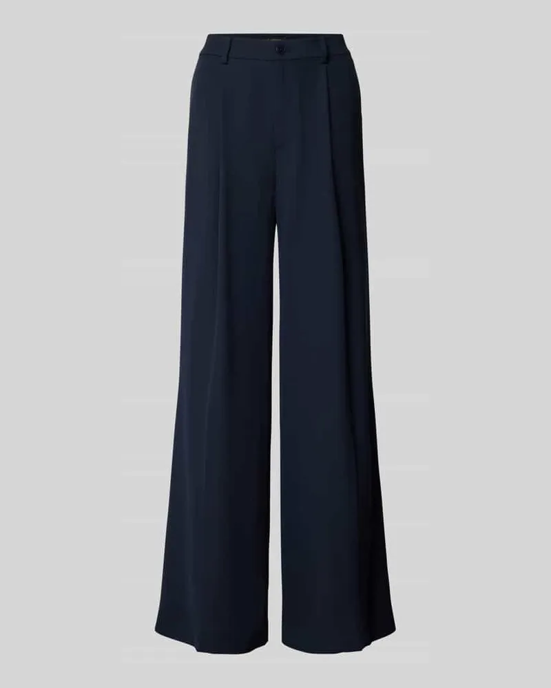 Ralph Lauren Wide Leg Bundfaltenhose mit Gürtelschlaufen Modell 'KIRAHN Marine