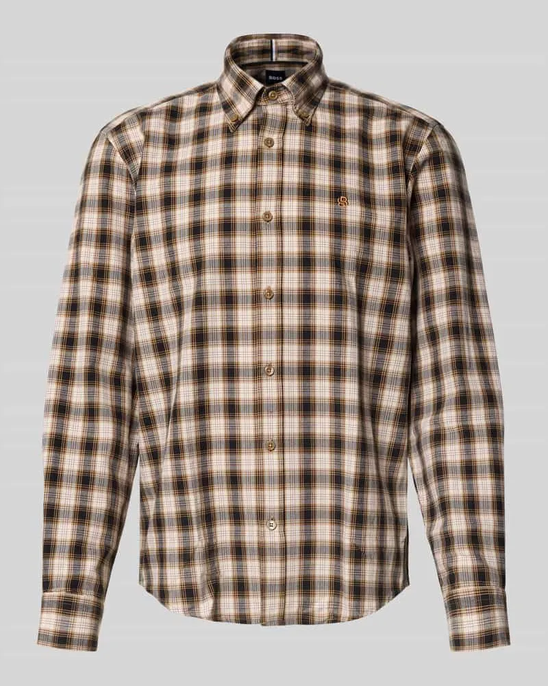 HUGO BOSS Regular Fit Freizeithemd aus reiner Baumwolle Modell 'LIAM Beige