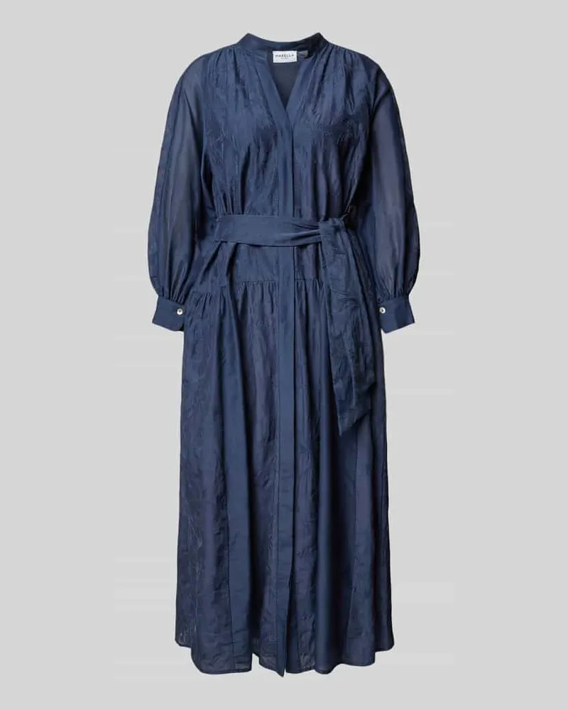 MARELLA Midikleid mit Bindegürtel Modell 'SETOLA Marine