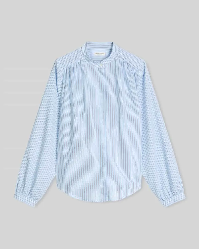 Marc O'Polo Regular Fit Hemdbluse aus reiner Baumwolle Bleu