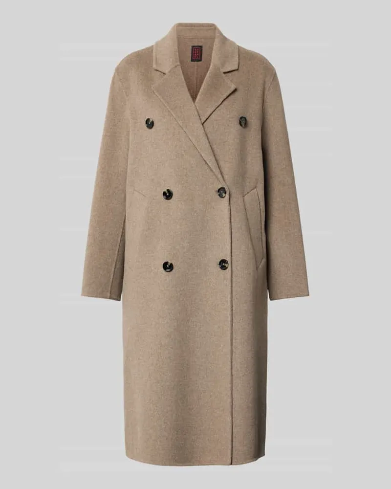 Stefanel Mantel mit Reverskragen und Eingrifftaschen Beige