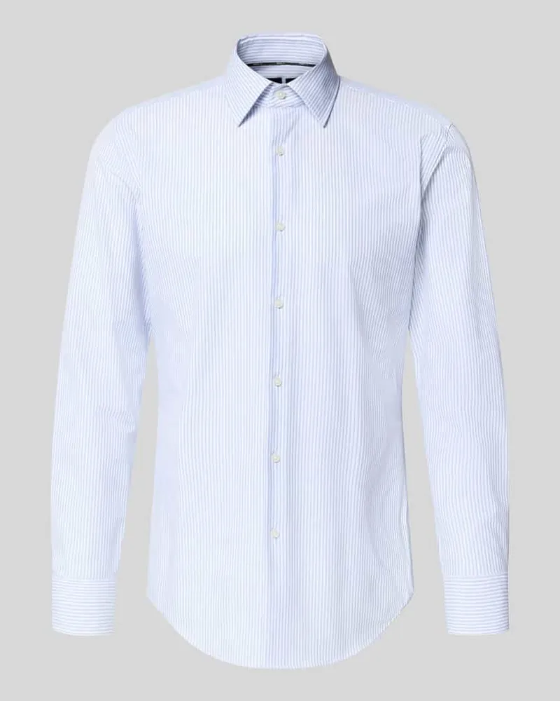 HUGO BOSS Slim Fit Businesshemd mit Kentkragen Modell 'HANK Bleu