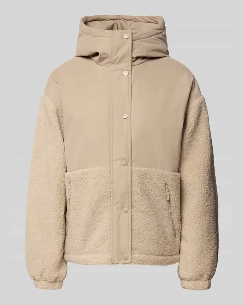 Mazine Regular Fit Jacke mit Kunstfellbesatz Modell 'Blocking Beige