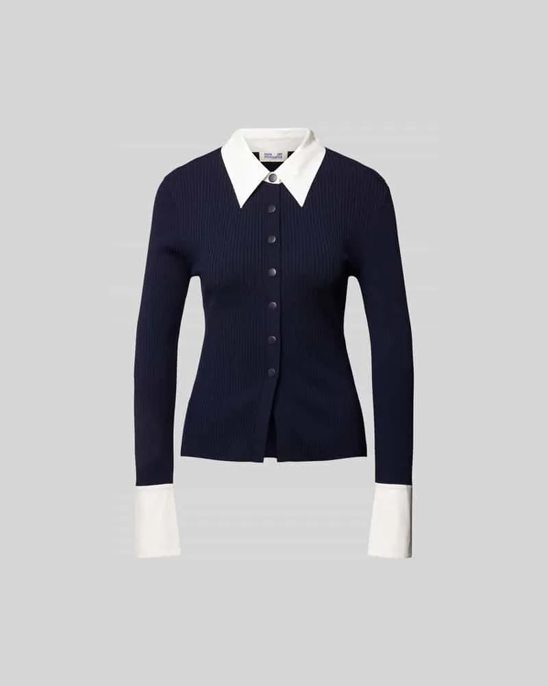 Baum und Pferdgarten Strickjacke mit Druckknopfleiste Dunkelblau