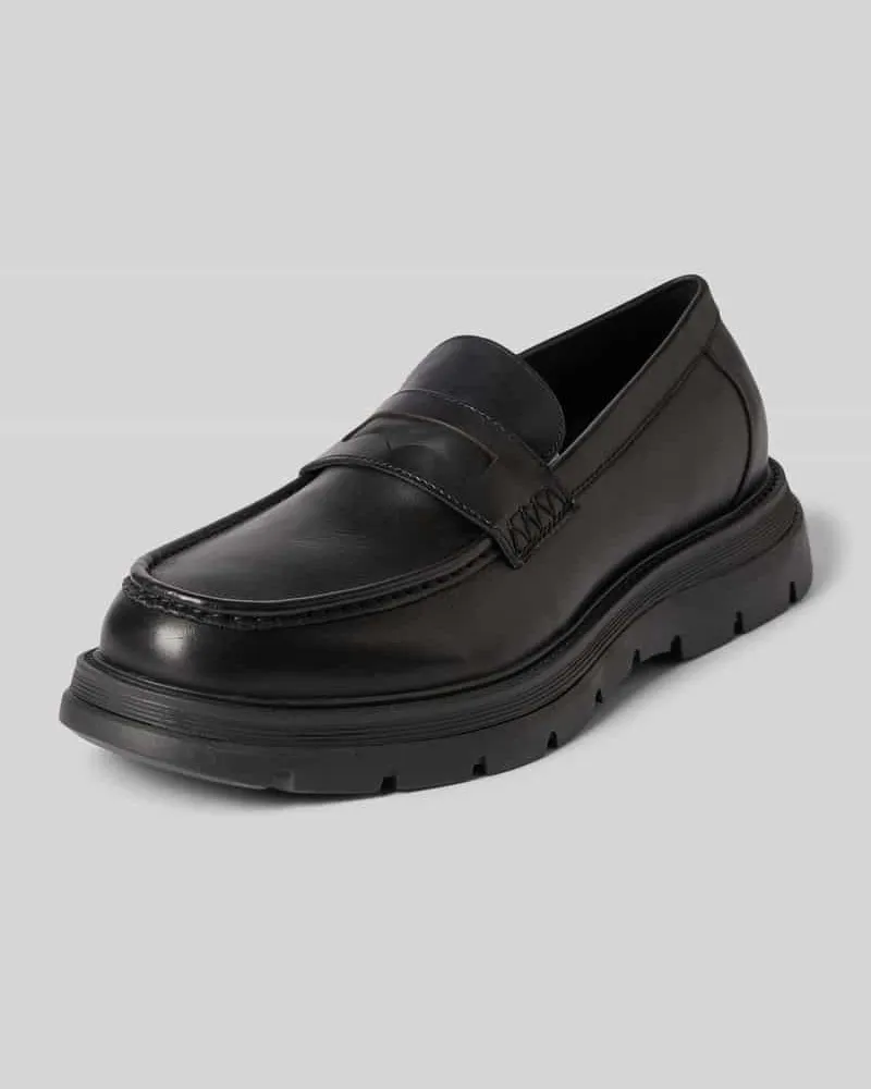 Steve Madden Loafer aus Rindsnappa mit Profilsohle Black